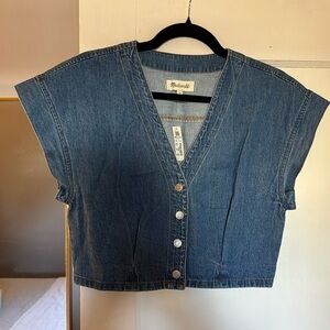 Madewell Blue Denim Crop Top
